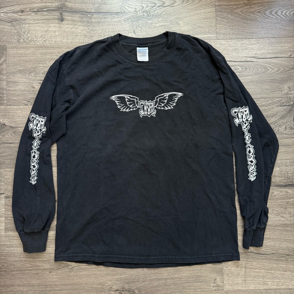 Metoser Faded Black Long Sleeve Shirt Large Men Vintage Y2K
